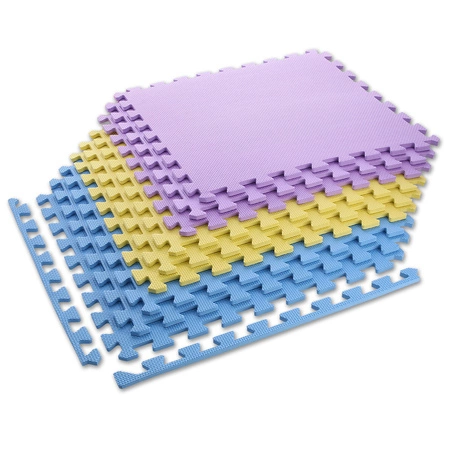 Mata puzzle MP10 yellow-blue-purple 9 elementów One fitness