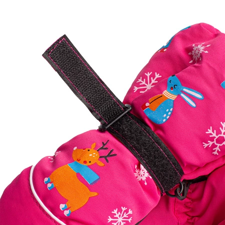 Rękawiczki zimowe jednopalczaste różowe narciarskie wodoodporne rękawice dla dzieci