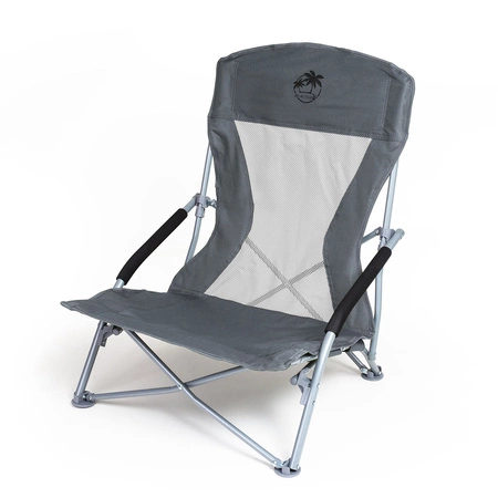 Krzesło turystyczne plażowe wędkarskie na kemping ryby rozkładane szare