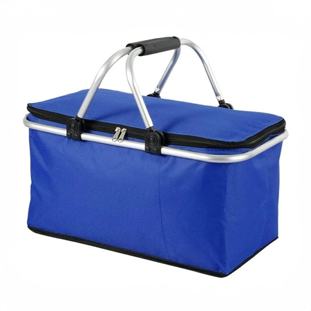 Kosz termiczny na zakupy piknikowy duży 30 litrów niebieski