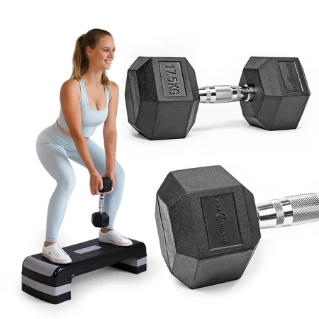 Hantla Hex 17,5kg ciężarek ogumowany