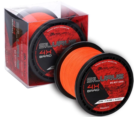 PLECIONKA - SILURUS 4 X BRAID - 0.50mm/41.80kg/600m - FLUO POMARAŃCZOWA - op.1szp.