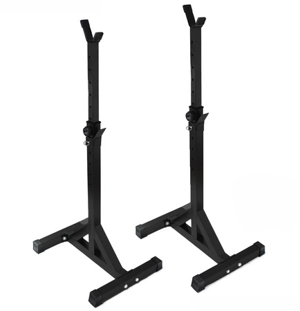 Zestaw do ćwiczeń siłowych 153kg. Siłownia domowa z ławką treningową TB1054, stojakami, sztangą / gryfem prostym 180 cm, lekko łamanym 120 cm, obciążeniem 100kg i hantlami