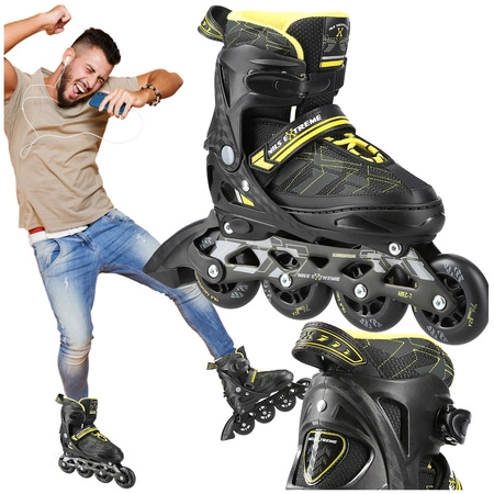 Łyżworolki NA11002 Nils Extreme czarno-żółte roz. L