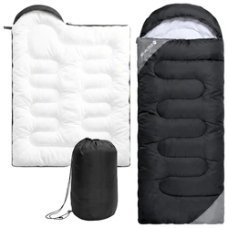 Śpiwór turystyczny kołdra - lekki ciepły czarny + pokrowiec