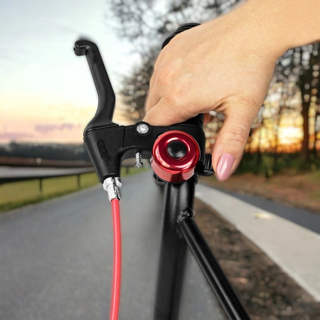 Dzwonek rowerowy dla dzieci dorosłych aluminiowy głośny DR2 czerwony