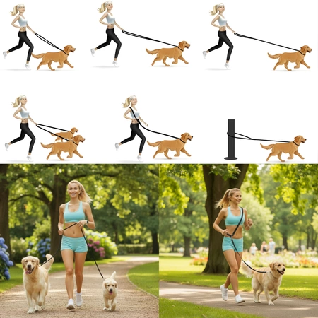 Smycz regulowana 5m dla psa przepinana długa taśma treningowa