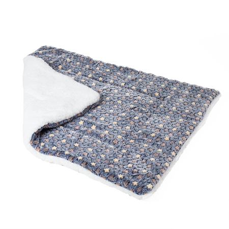 Koc pluszowy dla psa kota ciepłe legowisko mata dla zwierząt S - gwiazdki