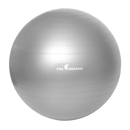 Piłka gimnastyczna anti burst 65 cm szara Pretorians z pompką