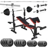 Zestaw do ćwiczeń 110kg z ławką treningową PH 2131 - ławka, sztanga / gryf, hantle, obciążenie