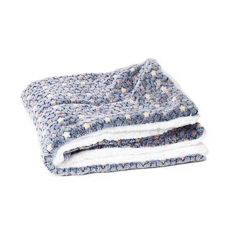 Koc pluszowy dla psa kota ciepłe legowisko mata dla zwierząt S - gwiazdki