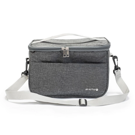 Torba piknikowa termiczna plażowa TTM-02 na napoje i jedzenie szara + wkład chłodzący