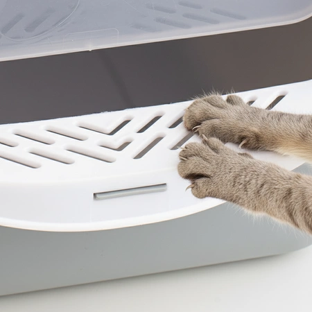 Kuweta składana dla kota kryta toaleta duża zamykana z łopatką