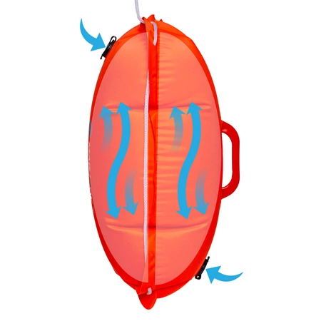 Bojka asekuracyjna dmuchana do pływania dwukomorowa