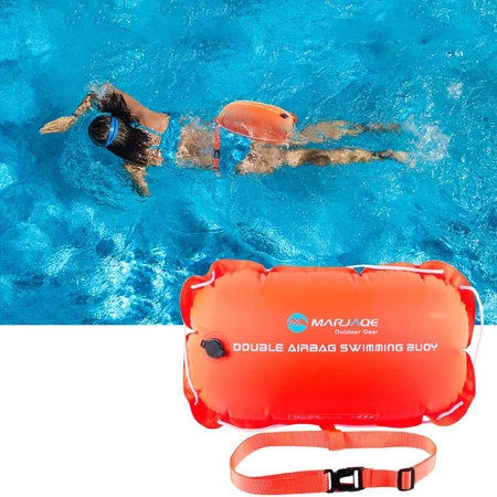 Bojka asekuracyjna dmuchana do pływania dwukomorowa