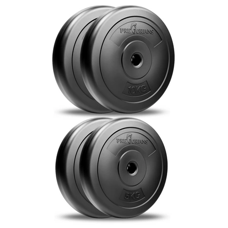 Zestaw obciążeń 30kg Pretorians - obciążenia 2 x 10kg, 2x5kg
