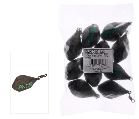 CIĘŻAREK - TRI-FLAT Z KRĘTLIKIEM - 40g - CIEMNO ZIELONY - op.10szt.