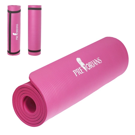 Mata gruba do ćwiczeń (1,5 cm) NBR Pretorians różowa