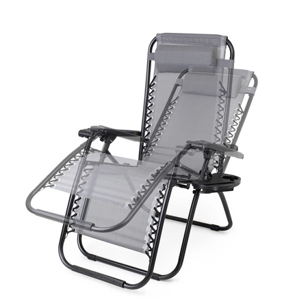 Leżak turystyczny Zero Gravity - szary, wygodny i mobilny