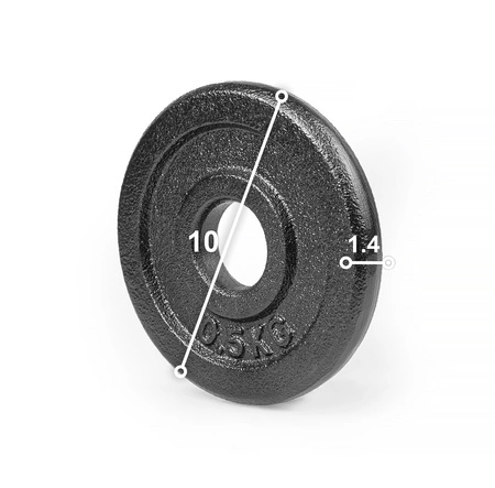 Obciążenie żeliwne 0,5kg krążek talerz otwór 26mm
