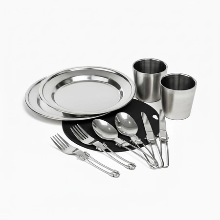 Zestaw garnków naczyń turystycznych pod namiot czarny