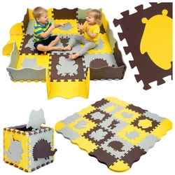 Mata piankowa edukacyjna puzzle dla dzieci 114x114 gruba żółta