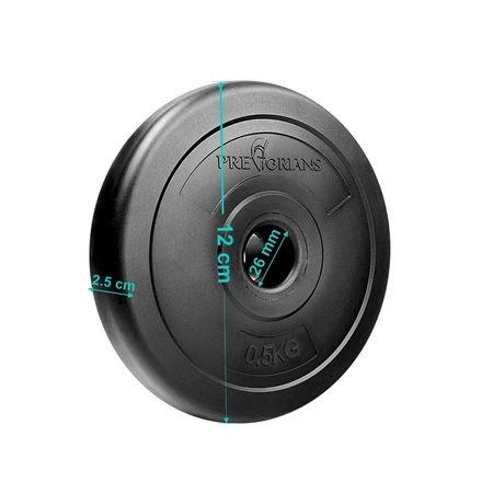 Hantla 5kg gryf obciążenia 1X45CM HOLL+10X OBC.0,5KG