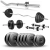 Zestaw do ćwiczeń 29kg - z gryfem łamanym 120 cm, nakładem obciążeń i hantlami
