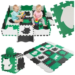 Mata piankowa edukacyjna puzzle dla dzieci 114x114 gruba zielona