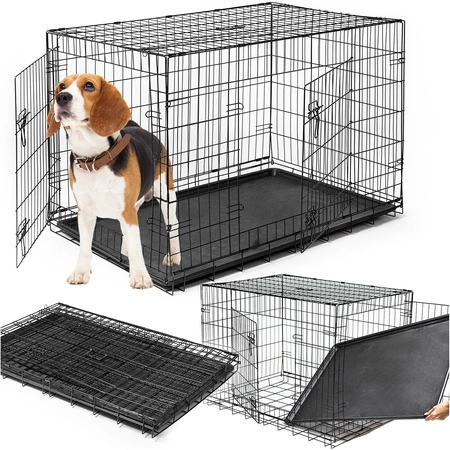 Klatka kennelowa metalowa XL dla psa i kota - składana