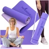 Mata do ćwiczeń fitness yogi 6mm TPE Pretorians fioletowa