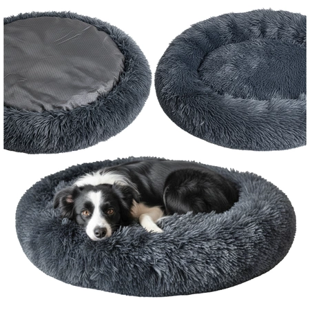 Włochate legowisko dla psa kota miękkie posłanie kojec 70cm