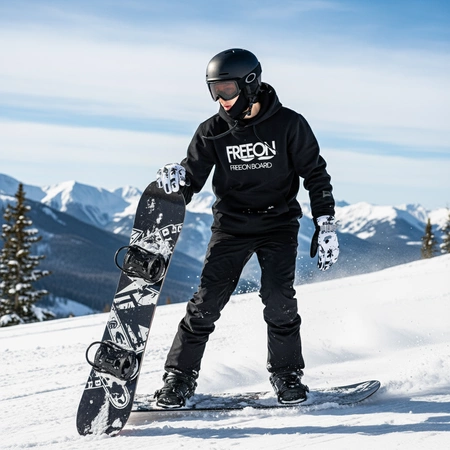 Rękawice narciarskie zimowe na deskę narty rozmiar S dłoń 17 cm biało-czarne