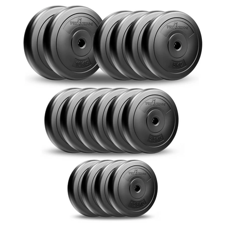 Zestaw obciążeń 60kg Pretorians - obciążenia 2x 10kg, 4x 5kg, 6x 2.5kg, 4x 1.25kg