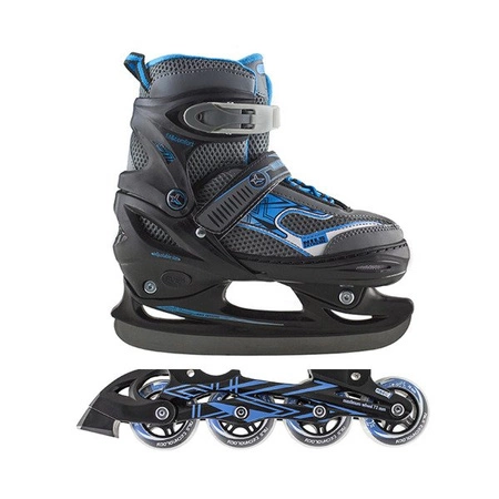 ROLKI ŁYŻWY HOKEJOWE NILS EXTREME NH702 A ŁYŻWOROLKI regulowane 34-37 czarno - niebieskie M
