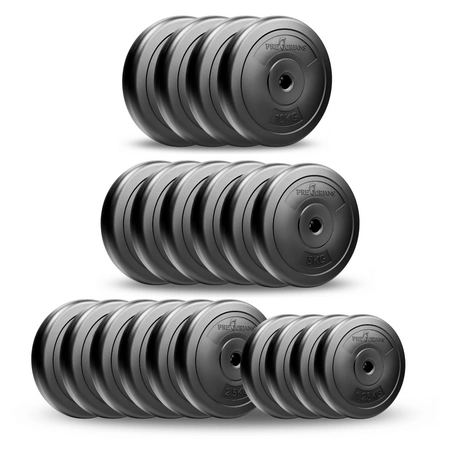 Zestaw do ćwiczeń 105kg ze sztangą 180 cm, gryfem 120 cm łamanym, nakładem obciążeń i hantlami