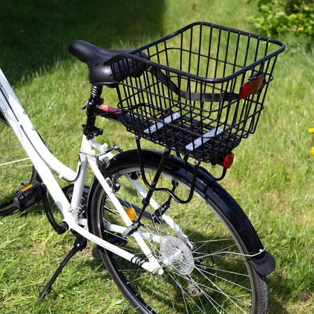 Kosz rowerowy tylny na bagażnik na zakupy metalowy duży