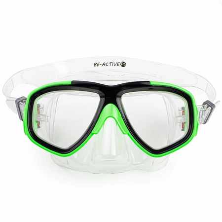Okulary maska do nurkowania pływania snorkelingu zielone dla dzieci i młodzieży