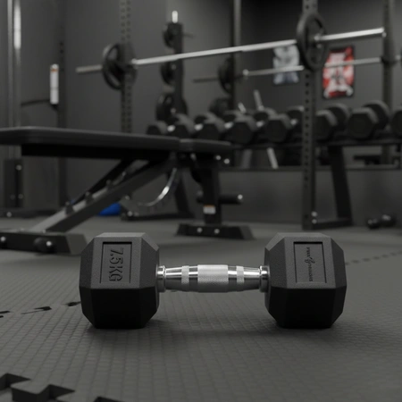 Hantla Hex 7,5kg ciężarek ogumowany