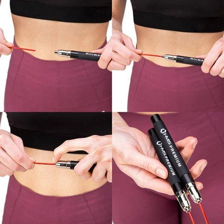 Szybka skakanka czarno-czerwona SK60 HMS