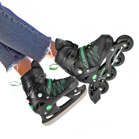 Łyżworolki NH11912 2w1 zielone rozmiar M Nils Extreme