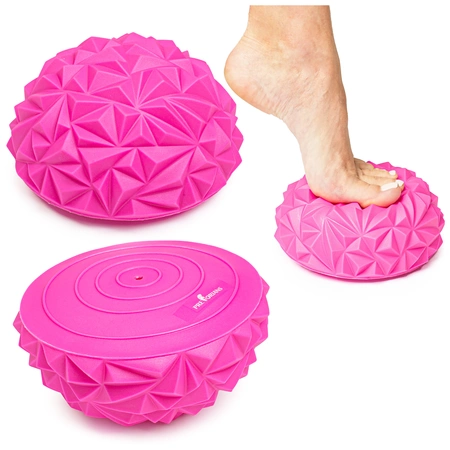 Półkula sensoryczna półjeżyk do rehabilitacji masażu różowa