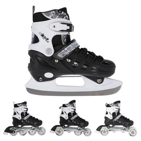 NH10905A łyżwy/rolki/wrotki 4w1 czarne S Nils Extreme