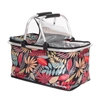 Kosz termiczny 30l składany na piknik i zakupy - wzór czerwone liście