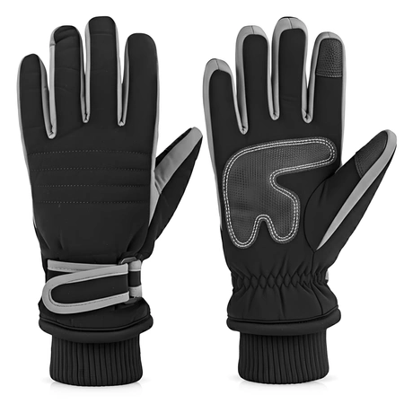 Rękawiczki do ekranów dotykowych narciarskie na zimę M szare