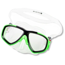 Okulary maska do nurkowania pływania snorkelingu zielone dla dzieci i młodzieży