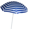 Parasol ogrodowy plażowy składany na balkon 180cm Paski biało-niebieskie + kotwa