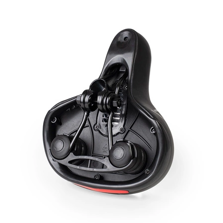 Siodełko rowerowe szerokie amortyzujące z odblaskami RS6 niebieskie