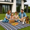 Koc piknikowy wodoodporny 200x200 cm pasy