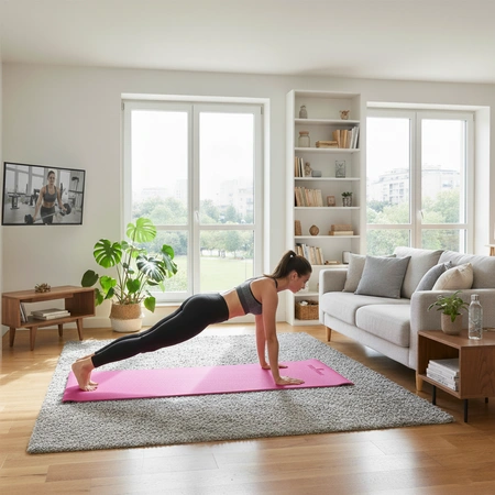 Mata do ćwiczeń fitness yogi 6mm TPE różowa